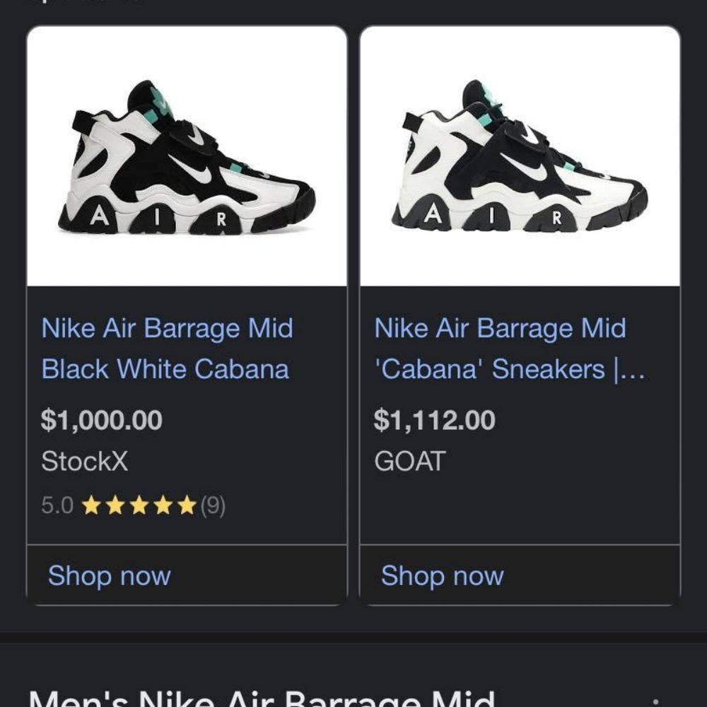 Nike air barrage mid "cabana"
